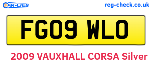 FG09WLO are the vehicle registration plates.