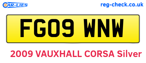 FG09WNW are the vehicle registration plates.