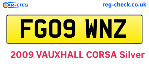 FG09WNZ are the vehicle registration plates.