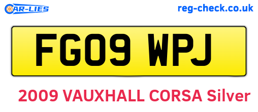 FG09WPJ are the vehicle registration plates.