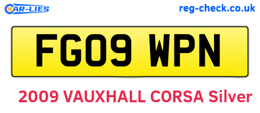 FG09WPN are the vehicle registration plates.