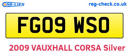 FG09WSO are the vehicle registration plates.