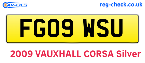 FG09WSU are the vehicle registration plates.