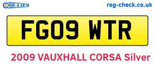 FG09WTR are the vehicle registration plates.