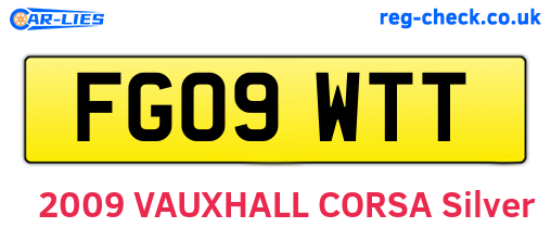 FG09WTT are the vehicle registration plates.