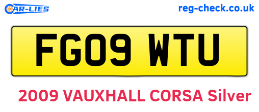 FG09WTU are the vehicle registration plates.