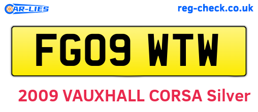 FG09WTW are the vehicle registration plates.