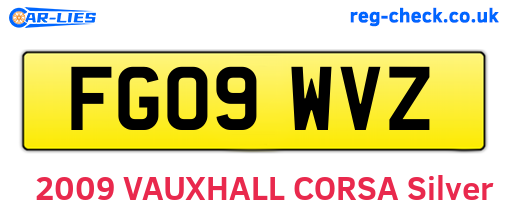 FG09WVZ are the vehicle registration plates.