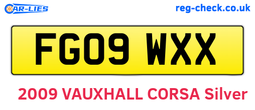 FG09WXX are the vehicle registration plates.