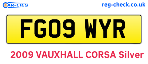FG09WYR are the vehicle registration plates.