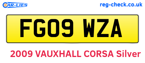 FG09WZA are the vehicle registration plates.