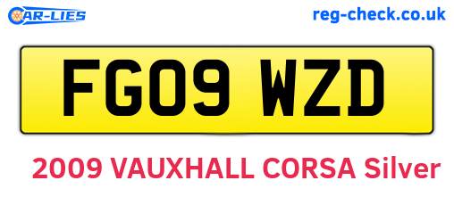 FG09WZD are the vehicle registration plates.