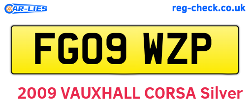 FG09WZP are the vehicle registration plates.