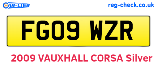 FG09WZR are the vehicle registration plates.