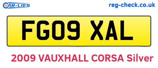 FG09XAL are the vehicle registration plates.