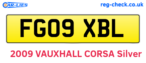 FG09XBL are the vehicle registration plates.