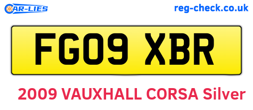 FG09XBR are the vehicle registration plates.