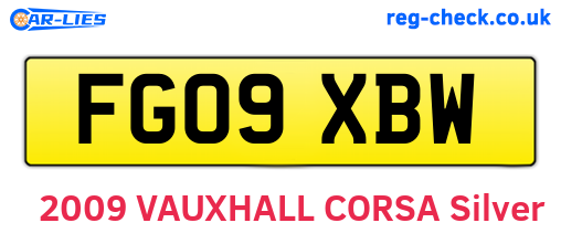 FG09XBW are the vehicle registration plates.