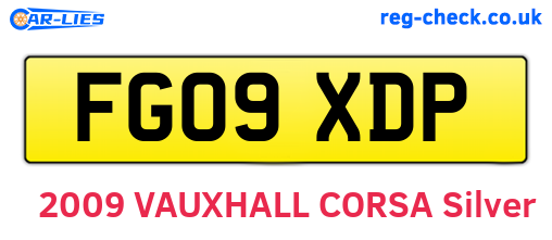 FG09XDP are the vehicle registration plates.