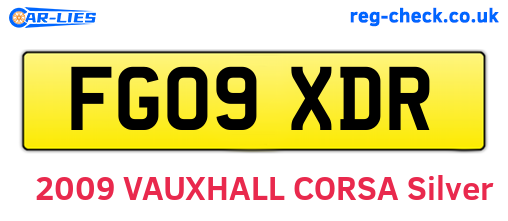 FG09XDR are the vehicle registration plates.