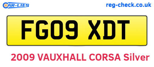 FG09XDT are the vehicle registration plates.
