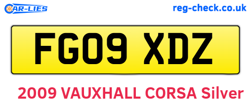 FG09XDZ are the vehicle registration plates.
