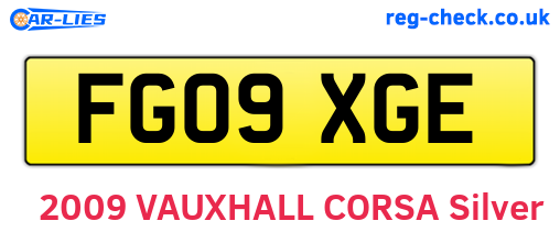 FG09XGE are the vehicle registration plates.