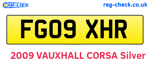 FG09XHR are the vehicle registration plates.