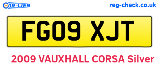 FG09XJT are the vehicle registration plates.