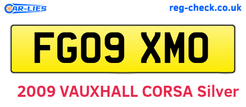 FG09XMO are the vehicle registration plates.