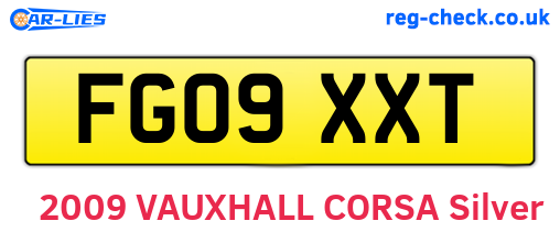 FG09XXT are the vehicle registration plates.