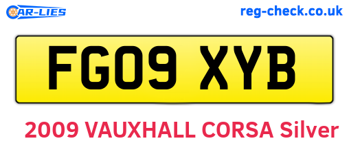 FG09XYB are the vehicle registration plates.