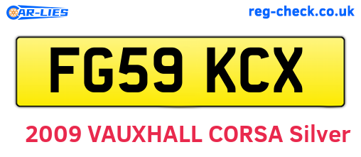 FG59KCX are the vehicle registration plates.