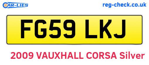 FG59LKJ are the vehicle registration plates.