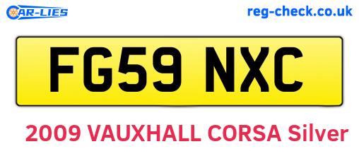 FG59NXC are the vehicle registration plates.