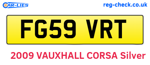 FG59VRT are the vehicle registration plates.