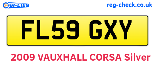 FL59GXY are the vehicle registration plates.