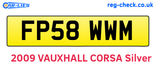 FP58WWM are the vehicle registration plates.