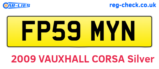 FP59MYN are the vehicle registration plates.