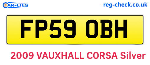 FP59OBH are the vehicle registration plates.
