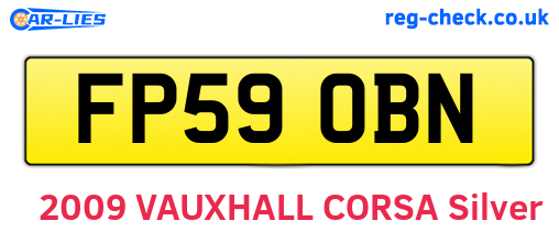 FP59OBN are the vehicle registration plates.