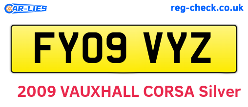 FY09VYZ are the vehicle registration plates.