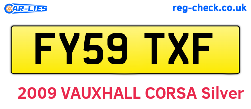 FY59TXF are the vehicle registration plates.