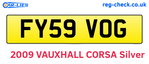 FY59VOG are the vehicle registration plates.