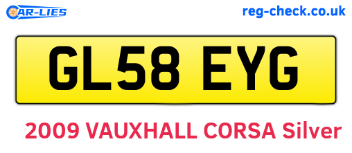 GL58EYG are the vehicle registration plates.
