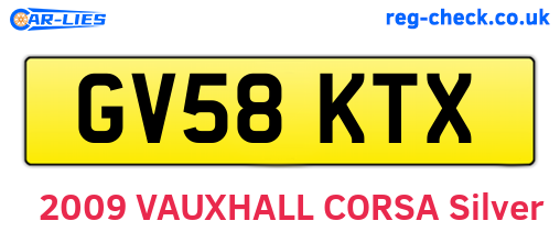 GV58KTX are the vehicle registration plates.