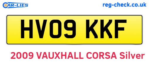 HV09KKF are the vehicle registration plates.