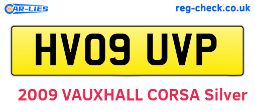 HV09UVP are the vehicle registration plates.