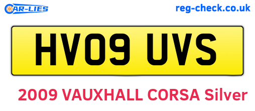 HV09UVS are the vehicle registration plates.