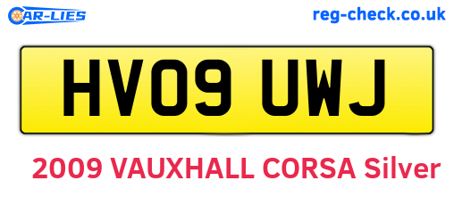 HV09UWJ are the vehicle registration plates.